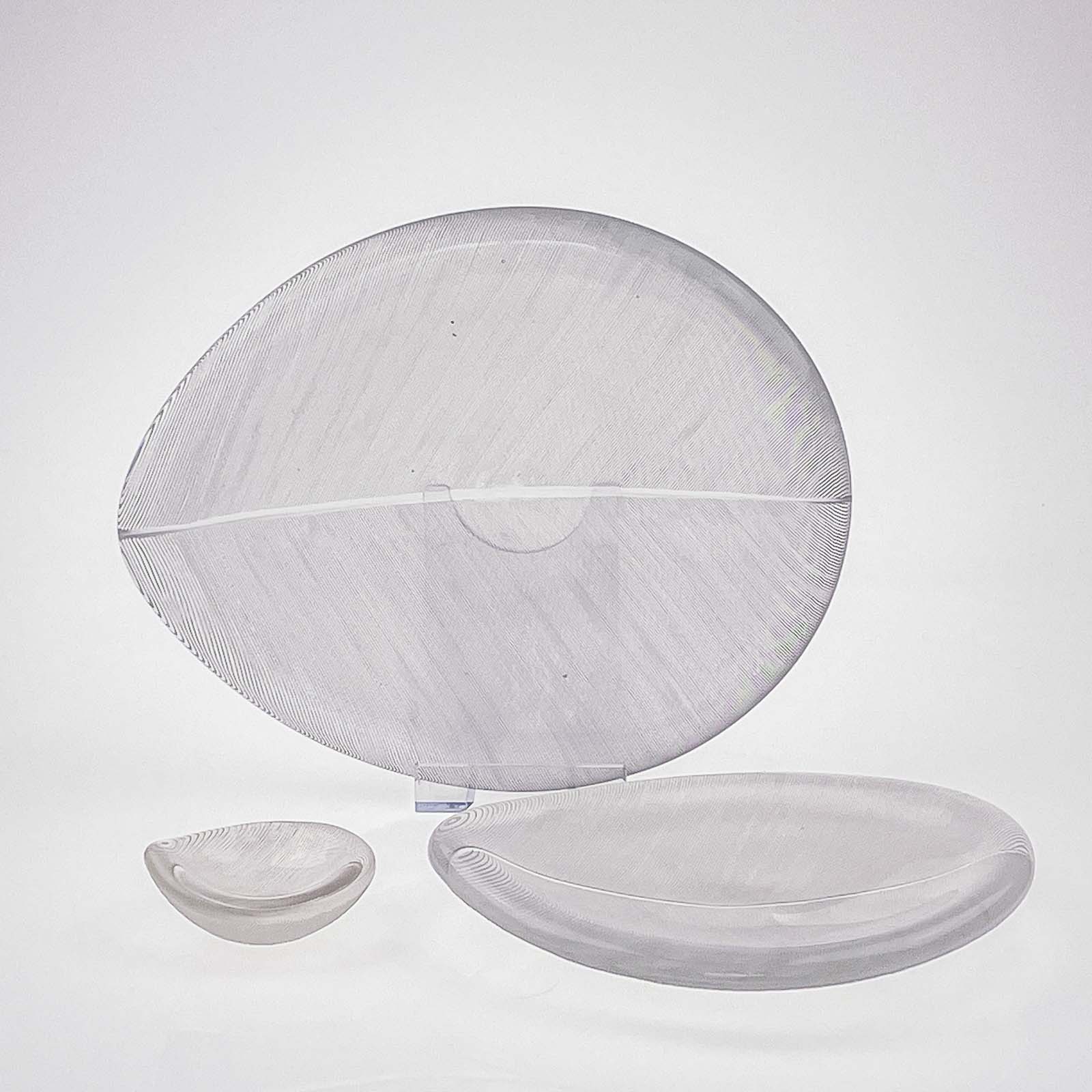 Tapio Wirkkala Leaf model 3337 Van Kerkhoff Art-20 Tapio Wirkkala - Complete Set of all the three sizes of Crystal Art-object "Leaf" model 3337 - Iittala Finland circa 1955