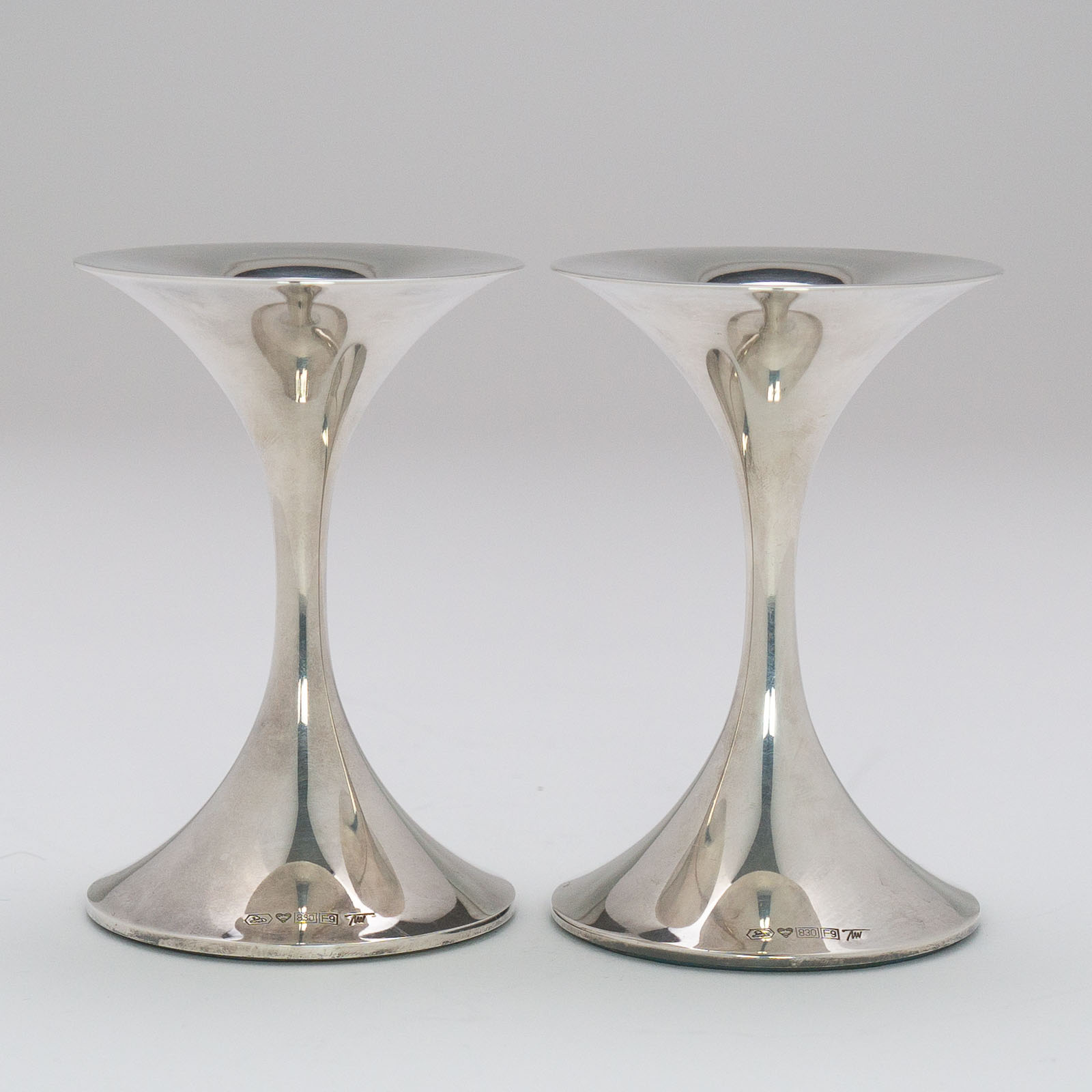 Tapio Wirkkala Silver "Trumpetti Candlesticks Kultakeskus