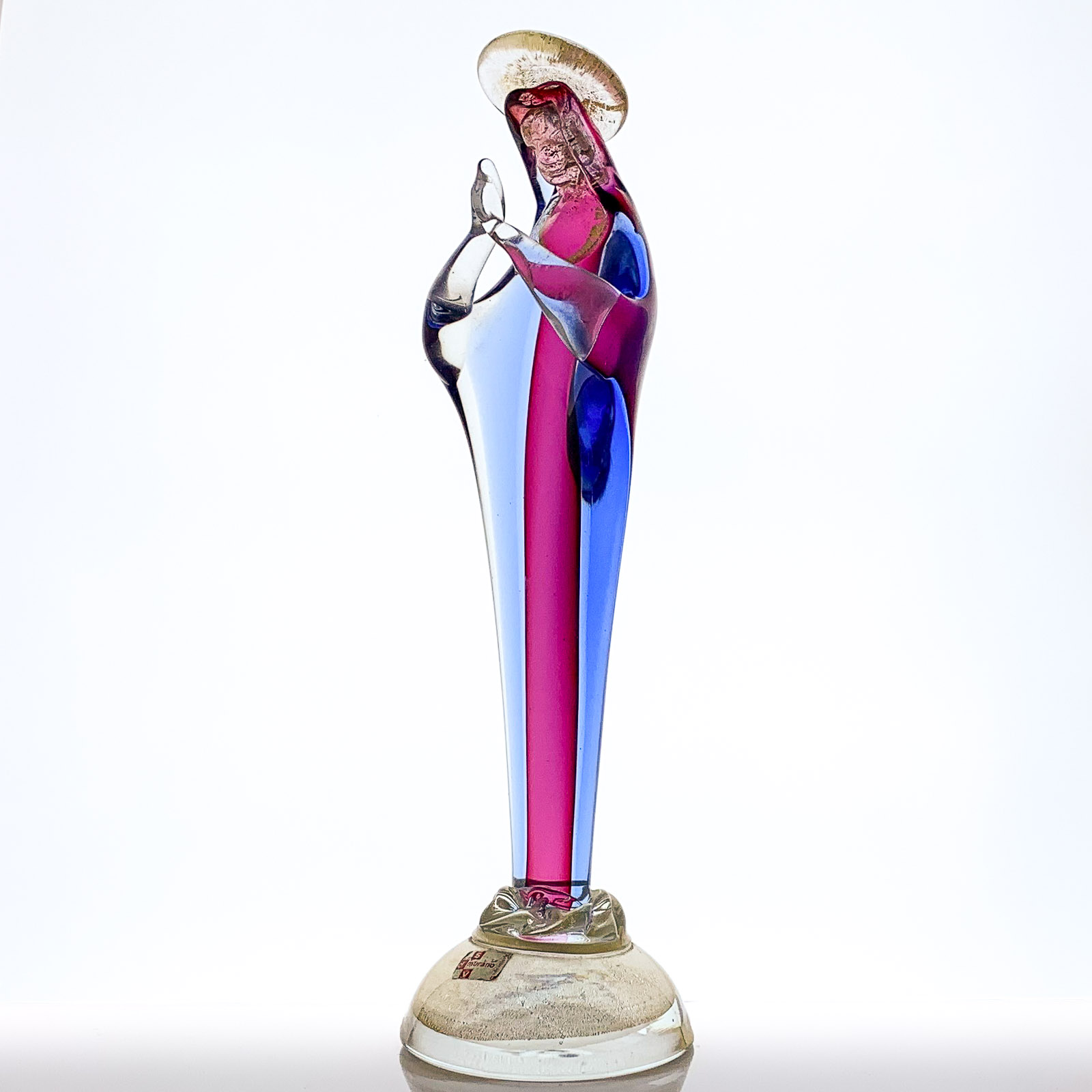 Seguso Dalla Venezia - A tall multicoloured glass figure of "the Madonna", Murano, Venice ca. 1957