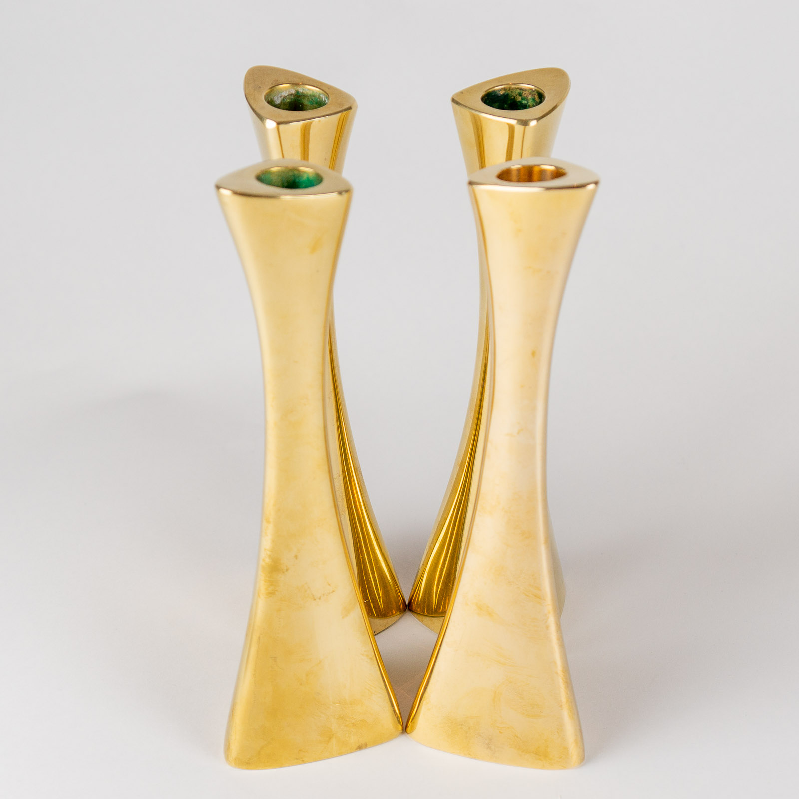 Karl-Erik Ytterberg - Set of four brass candlesticks - BCA Eskilstuna, Sweden 1960's