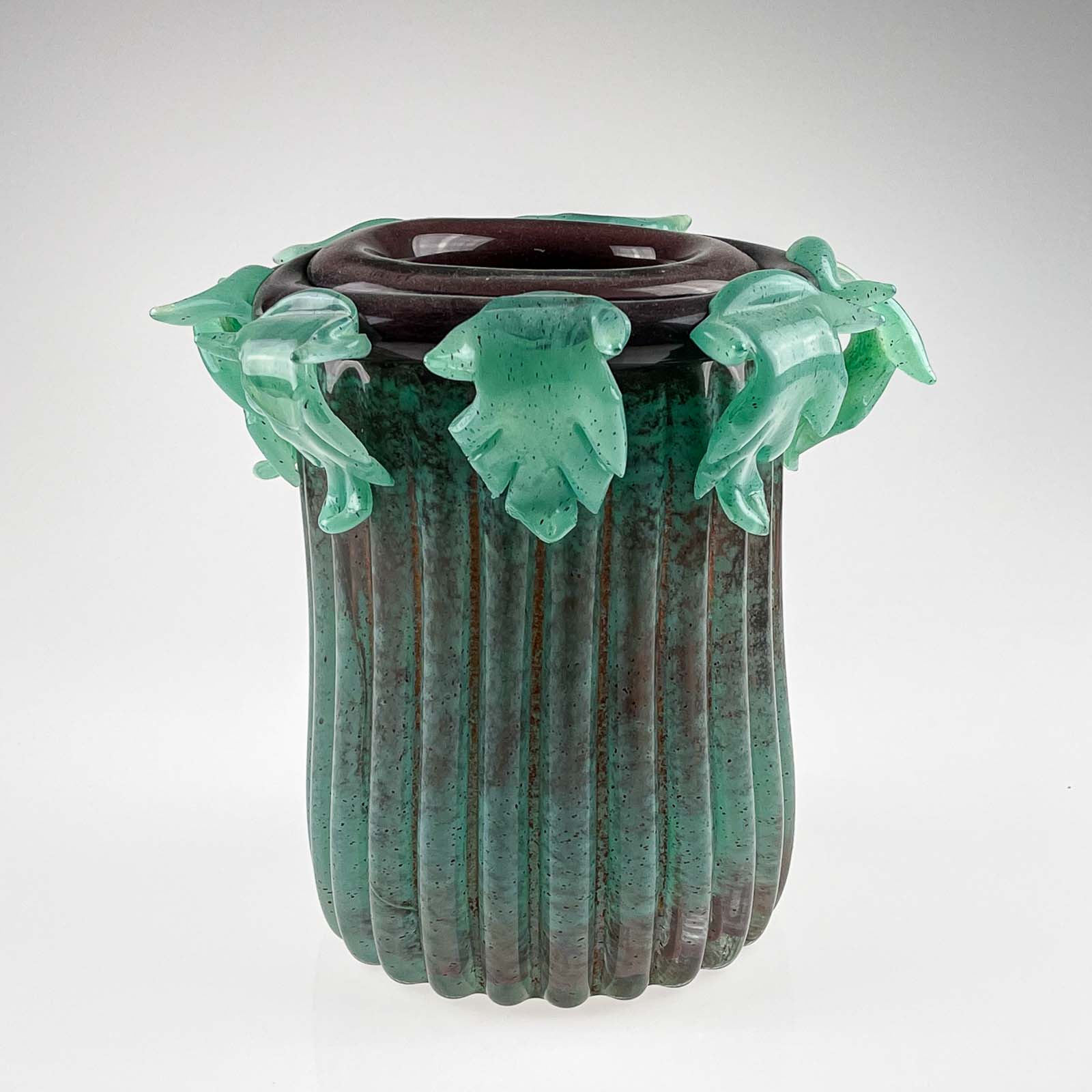 Bernard Heesen - Freeblown Column Vase with Acanthus leaves, Unica 2003 – De Oude Horn