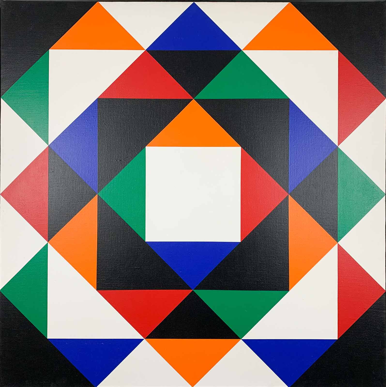 Hans Jørgen Hvid - Geometric abstract composition - Acrylic on canvas