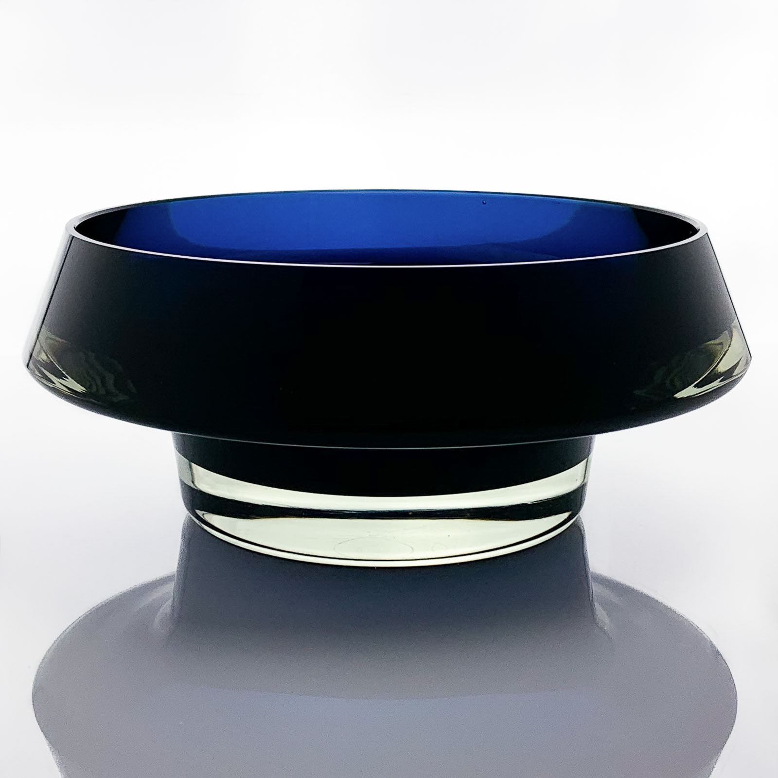 Kaj Franck - Large blue and clear glass art-object, model KF 261 - Nuutajärvi-Notsjö Finland, 1961