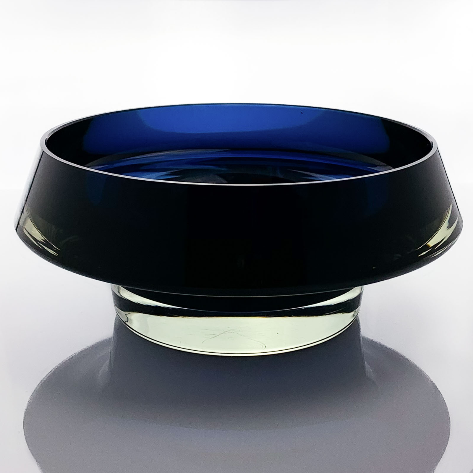 Kaj Franck - Large blue and clear glass art-object, model KF 261 - Nuutajärvi-Notsjö Finland, 1961