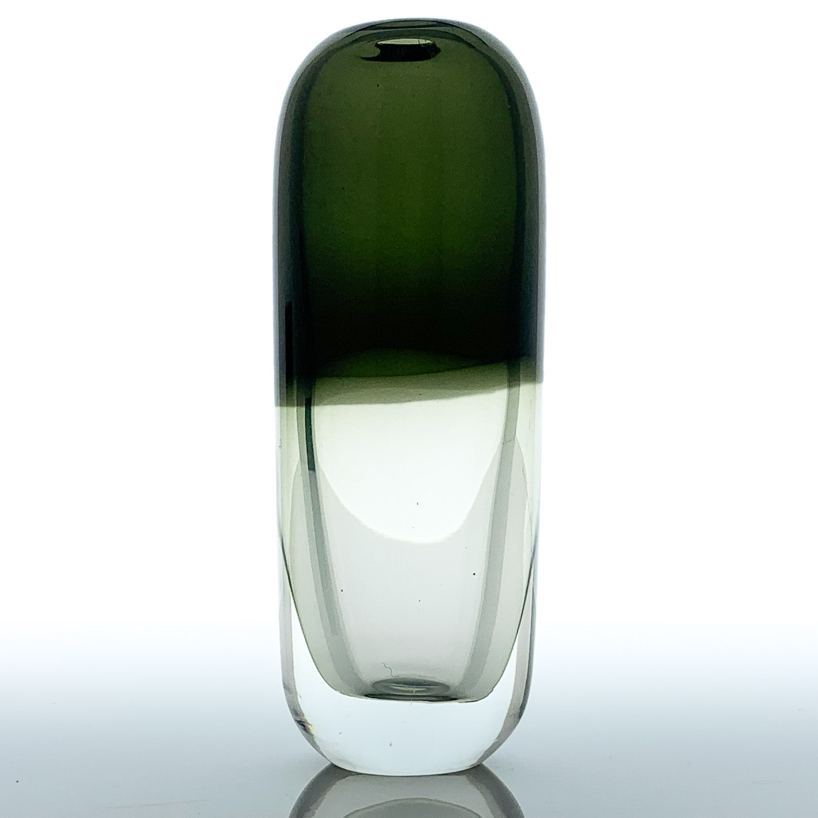 Timo Sarpaneva - Green and clear glass art-object "Pilleri", model 3599 - Iittala, Finland 1957