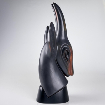 Gunnar Nylund – A large glazed stoneware sculpture of an Antilope – Rörstrand Sweden, ca. 1955