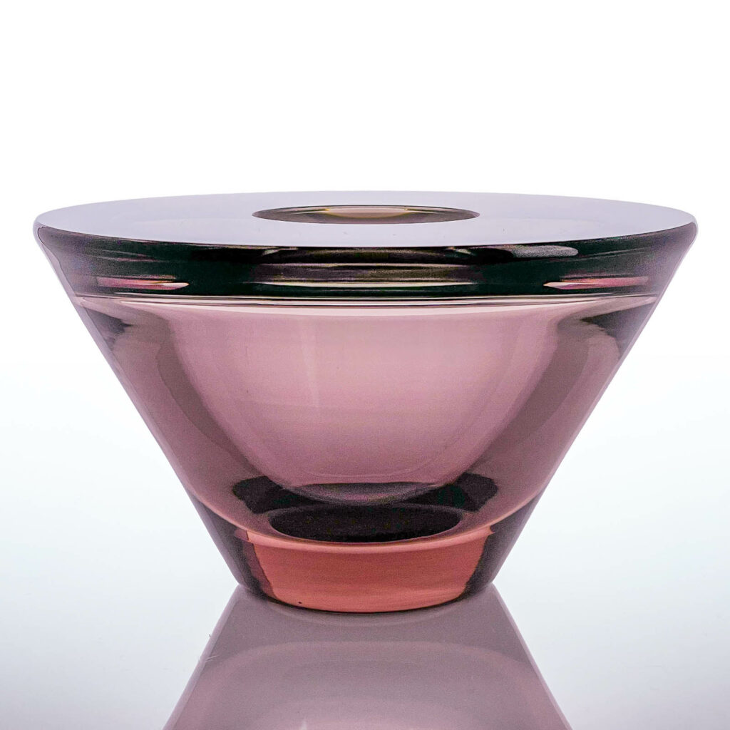 Oiva Toikka, Lilac glass Art-object, model OT24, Nuutajärvi-Notsjö 1965-1967