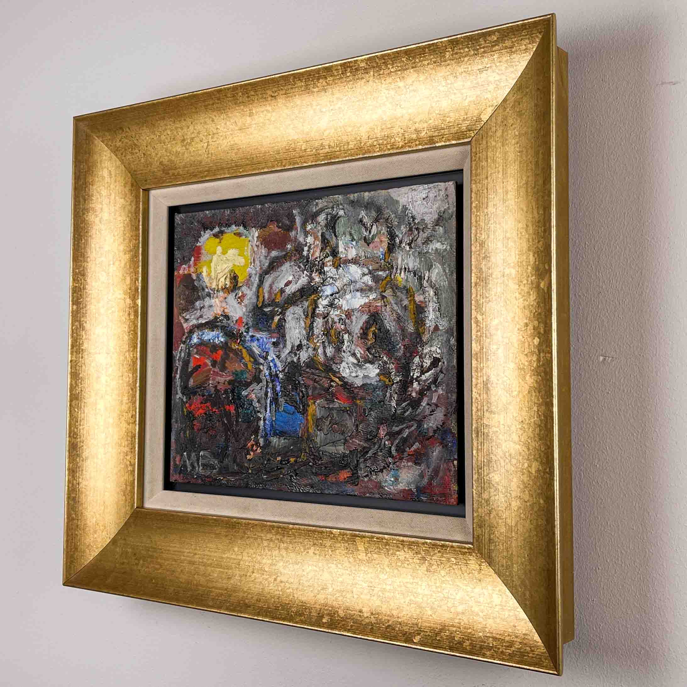 Mogens Balle - "Tal under Solen" (figures under the sun) circa 1961 - oil / board, framed