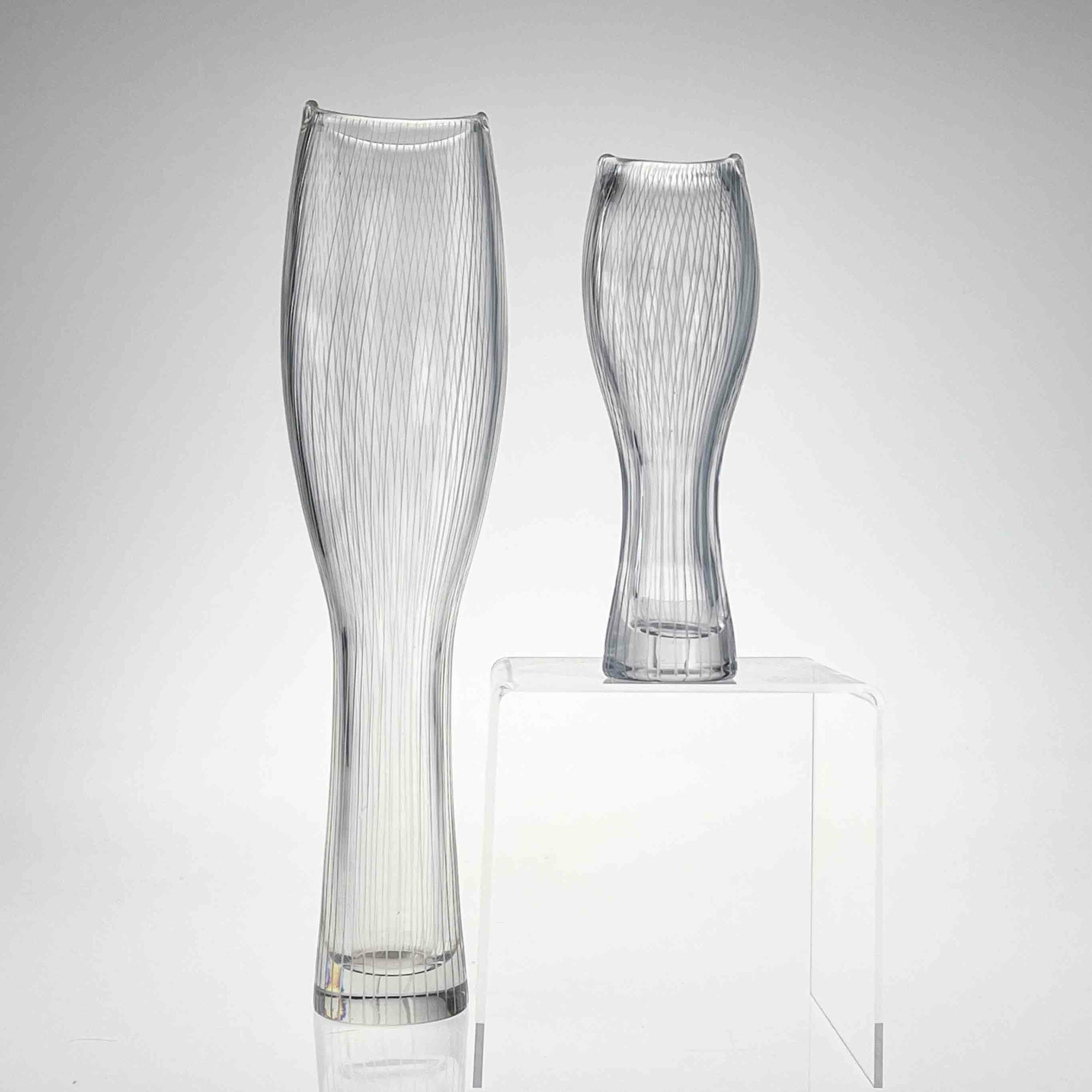 Tapio Wirkkala 3545 set - Van Kerkhoff Art (1 van 23) Tapio Wirkkala - A set of both sizes crystal art-object, model 3545 - Iittala Finland 1957 & 1958