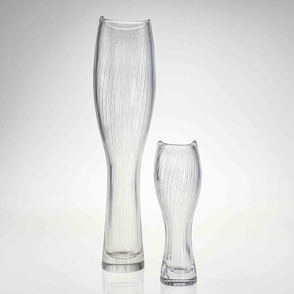 Tapio Wirkkala - A set of both sizes crystal art-object, model 3545 - Iittala Finland 1957 & 1958