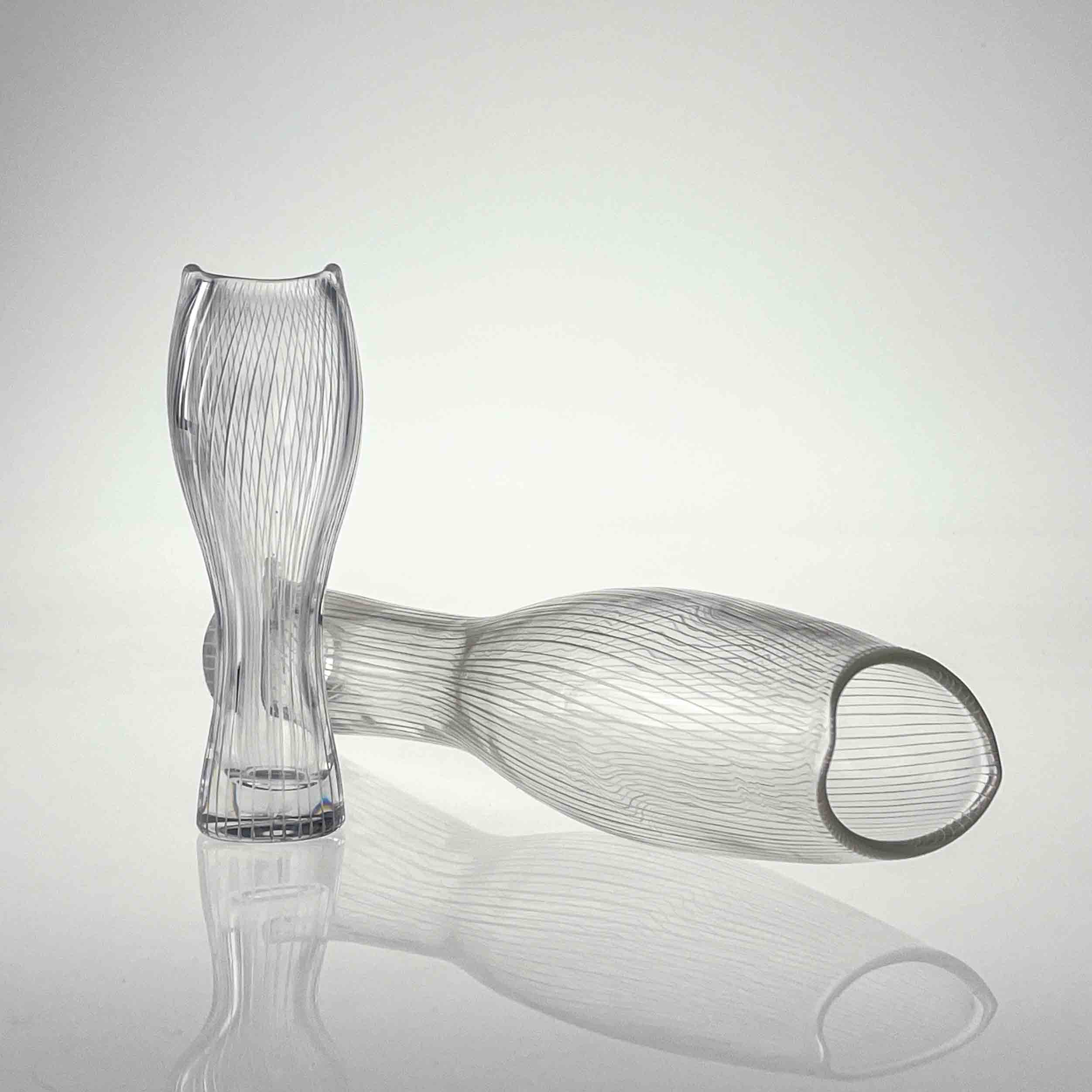 Tapio Wirkkala 3545 set - Van Kerkhoff Art (5 van 23) Tapio Wirkkala - A set of both sizes crystal art-object, model 3545 - Iittala Finland 1957 & 1958