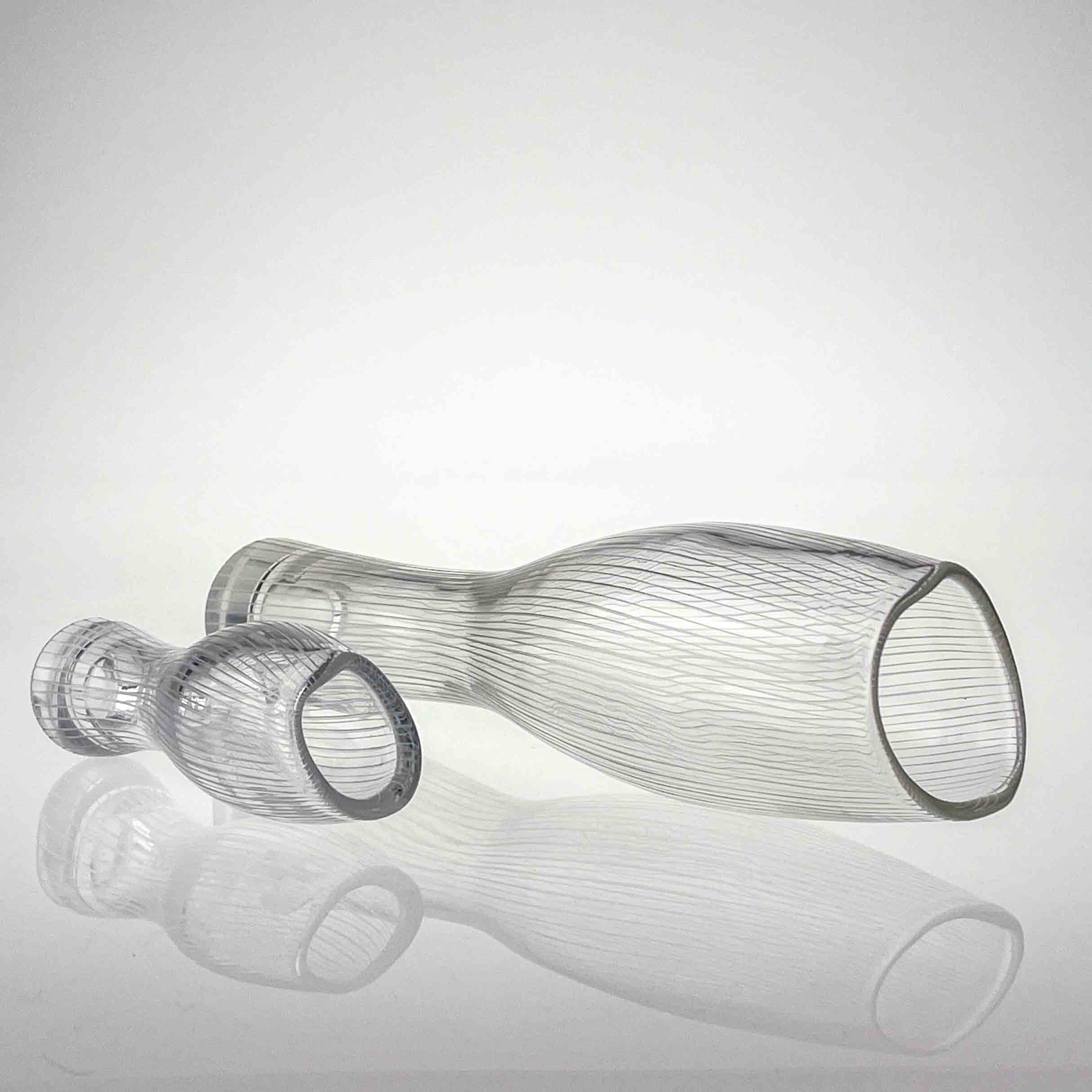 Tapio Wirkkala 3545 set - Van Kerkhoff Art (6 van 23) Tapio Wirkkala - A set of both sizes crystal art-object, model 3545 - Iittala Finland 1957 & 1958
