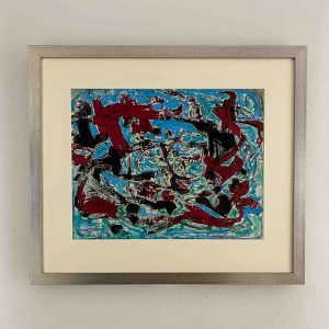 Jørgen Nash - "Composition", 1960's - Gouache and aquarelle on paper, professionally framed, museumglass