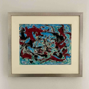 Jørgen Nash – “La Danse”, 1960’s – Gouache and aquarelle on paper, professionally framed, museumglass