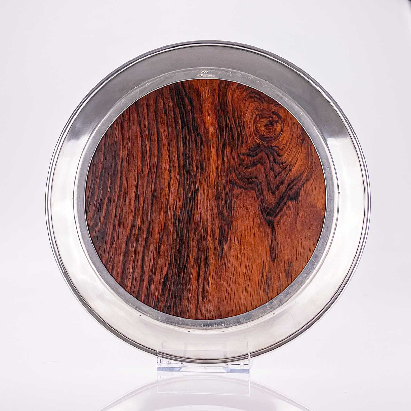 Tapio Wirkkala TW 142 Van Kerkhoff Art-5 Tapio Wirkkala - A Sterling silver and Jacaranda-wood tray, model TW 142 - Kultakeskus Finland, 1971