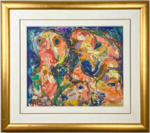 Mogens Balle - Composition (figures) circa 1958 - oil on canvas, framed