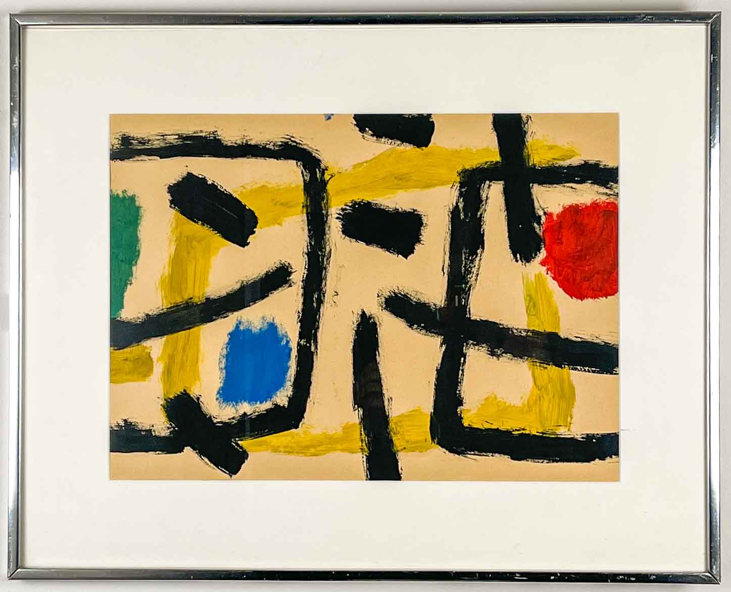 Willem Hussem Gouache circa 1960 - Van Kerkhoff Art (1 van 5) Willem Hussem - Untitled, circa 1960 - Gouache on paper, framed