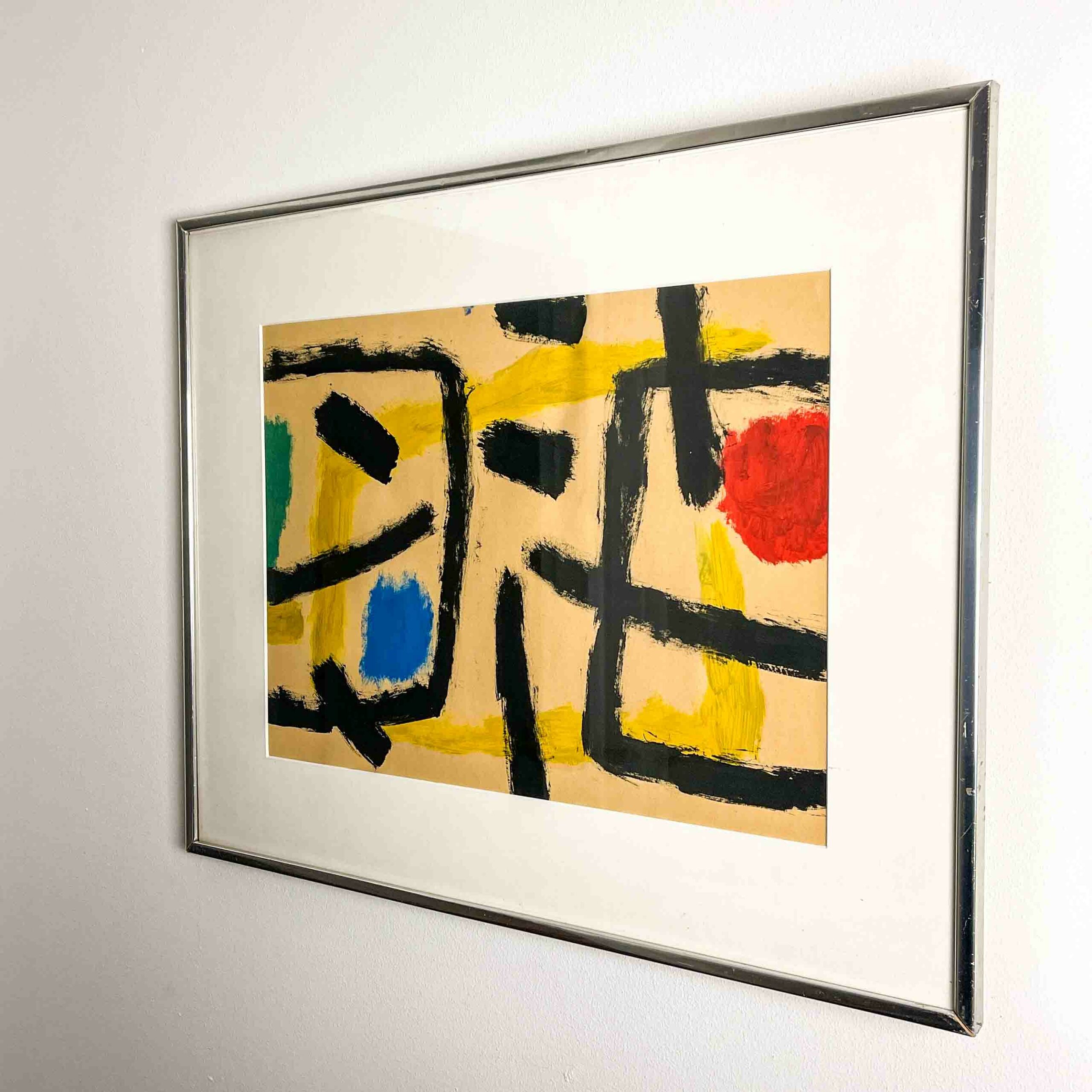 Willem Hussem Gouache circa 1960 - Van Kerkhoff Art (4 van 5) Willem Hussem - Untitled, circa 1960 - Gouache on paper, framed