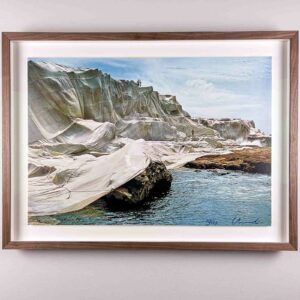 Christo and Jeanne-Claude - Wrapped Coast - colour-offset 1977, professionally framed, museumglass