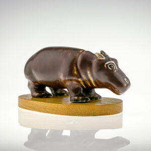 Gunnar Nylund - A glazed stoneware sculpture of a Hippopotamus - Rörstrand Sweden, ca. 1955