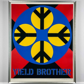Robert Indiana – “Yield Brother”, 1971 – Screenprint on wove-paper, professionally framed, museumglass