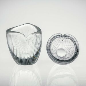 Tapio Wirkkala - Crystal Art-object, Model 3132 in two sizes - Iittala Finland 1954 & 1957