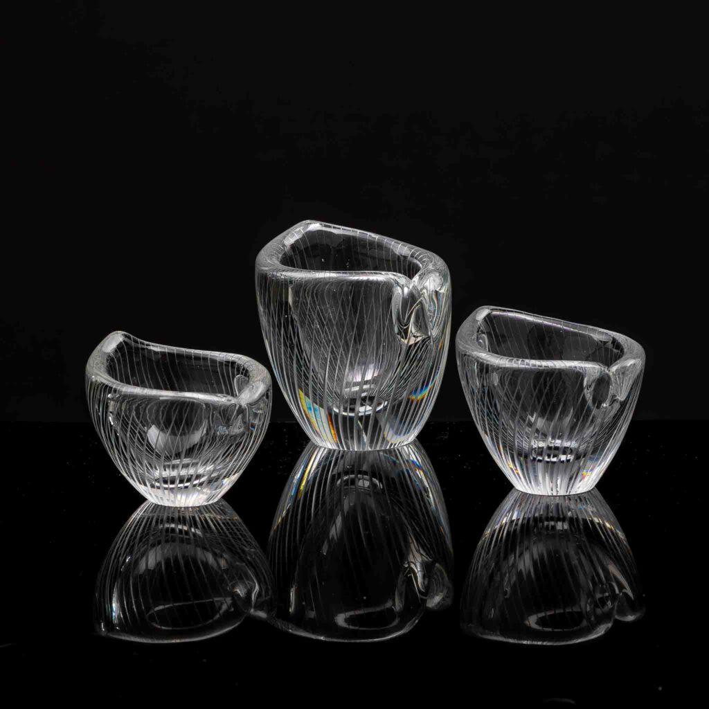 Tapio Wirkkala - Crystal Art-object, Model 3132 in three sizes - Iittala Finland 1954 & 1957