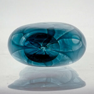 Vicke Lindstrand - Turquoise and clear glass art-object "Colora", model LH 1674 - Kosta Glasbruk, Sweden 1960's