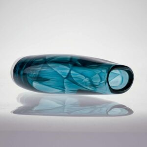 Vicke Lindstrand - Turquoise and clear glass art-object "Colora", model LH 1674 - Kosta Glasbruk, Sweden 1960's