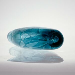 Vicke Lindstrand - A turquoise and clear glass Art-object "Colora", model LH 1674 - Kosta Glasbruk, Sweden 1960's