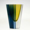 Kaj Franck - A largest size glass Art-object "Prisma", model KF215 in yellow and blue hues - Nuutajärvi-Notsjö Finland, 1962