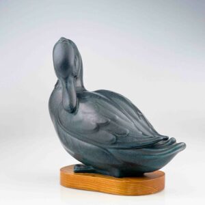 Gunnar Nylund - A glazed stoneware sculpture of a Duck - Rörstrand Sweden before 1951