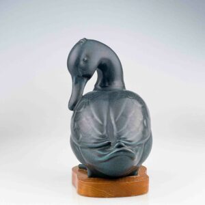 Gunnar Nylund - A glazed stoneware sculpture of a Duck - Rörstrand Sweden before 1951