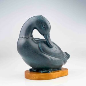 Gunnar Nylund - A glazed stoneware sculpture of a Duck - Rörstrand Sweden before 1951