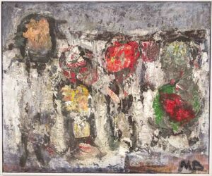 Mogens Balle - "Figures",1965 - oil on canvas, professionally framed