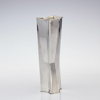 Tapio Wirkkala – Scandinavian Modern silver vase, model TW226, Handmade to Order – Kultakeskus, Finland 1985