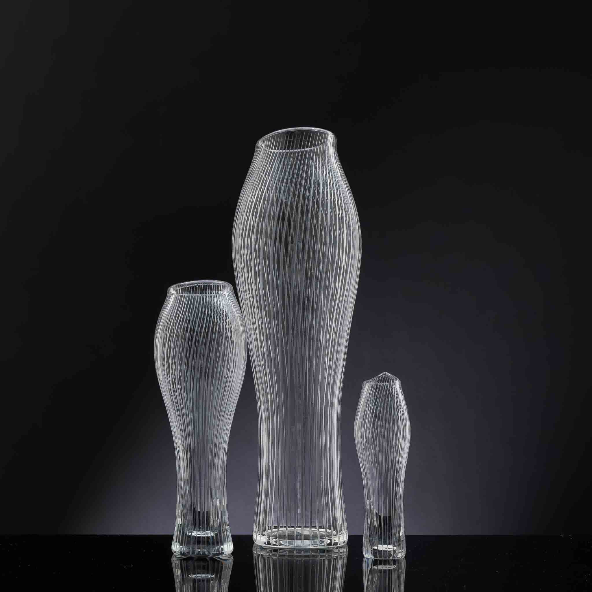 Tapio Wirkkala - A complete set of line cut crystal Art-object "Varsanjalka" or "Foal's Foot", model 3215 - Iittala Finland circa 1955