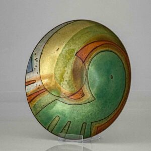 Saara Hopea - A multicoloured enameled copper plate - 1960's or 1970's