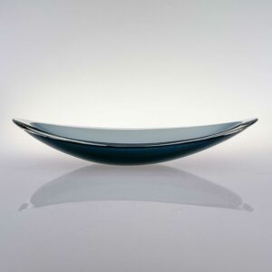 Kaj Franck - A largest size blue and clear glass Art-Object "Lansetti" (Lancet), Model KF218- Nuutajärvi-Notsjö, Finland 1956