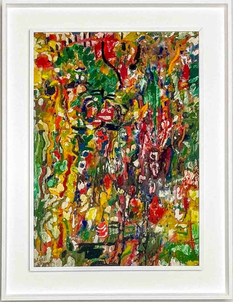 Sven Erixson – “Red Flowers”, 1962 – oil on board, profesionally framed