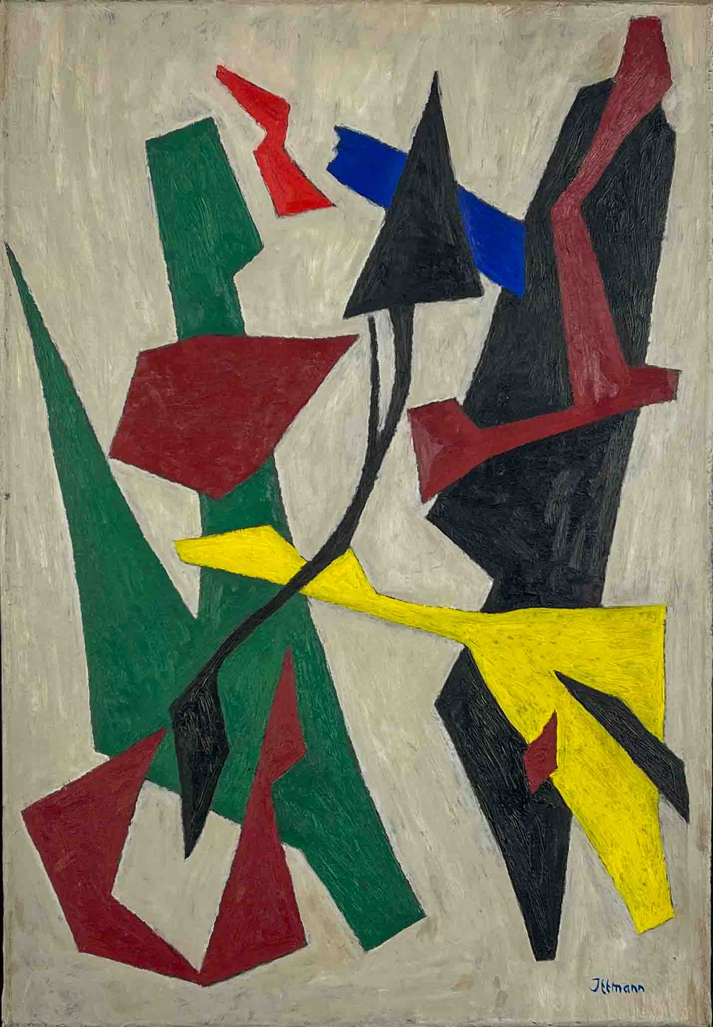 Hans Ittmann – Abstract Composition, 1945 – oil on canvas, framed