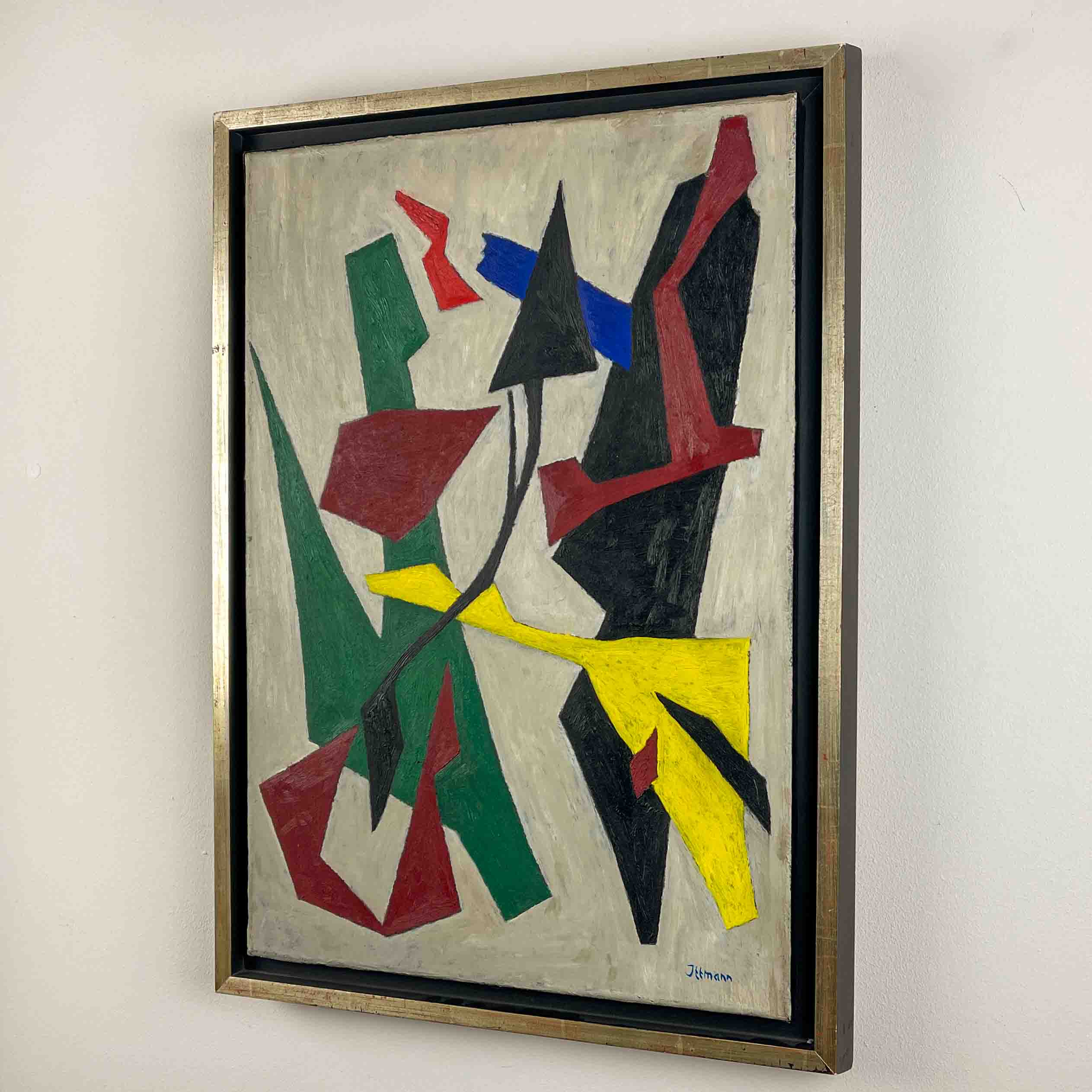 Hans Ittmann - Abstract Composition, 1945 - oil on canvas, framed