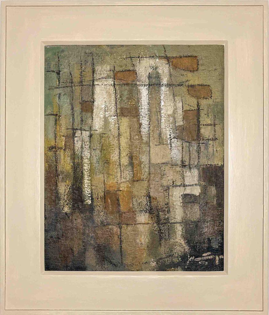 Jaap Nanninga – Abstract Composition, 1953 – oil on canvas, framed