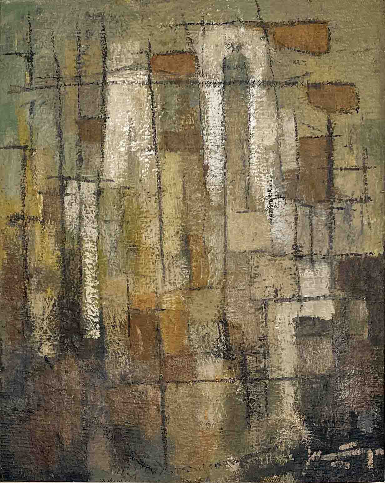 Jaap Nanninga – Abstract Composition, 1953 – oil on canvas, framed