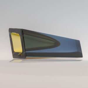 Kaj Franck - A glass Art-object "Prisma", model KF 215 in yellow and blue hues - Nuutajärvi-Notsjö, Finland 1962