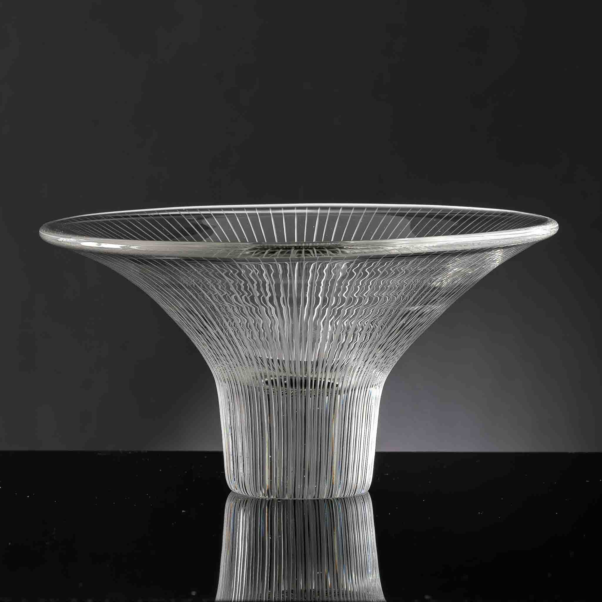 Tapio Wirkkala – Scandinavian Modern, line cut crystal Art-object, model 3138 – Iittala Finland ca 1950