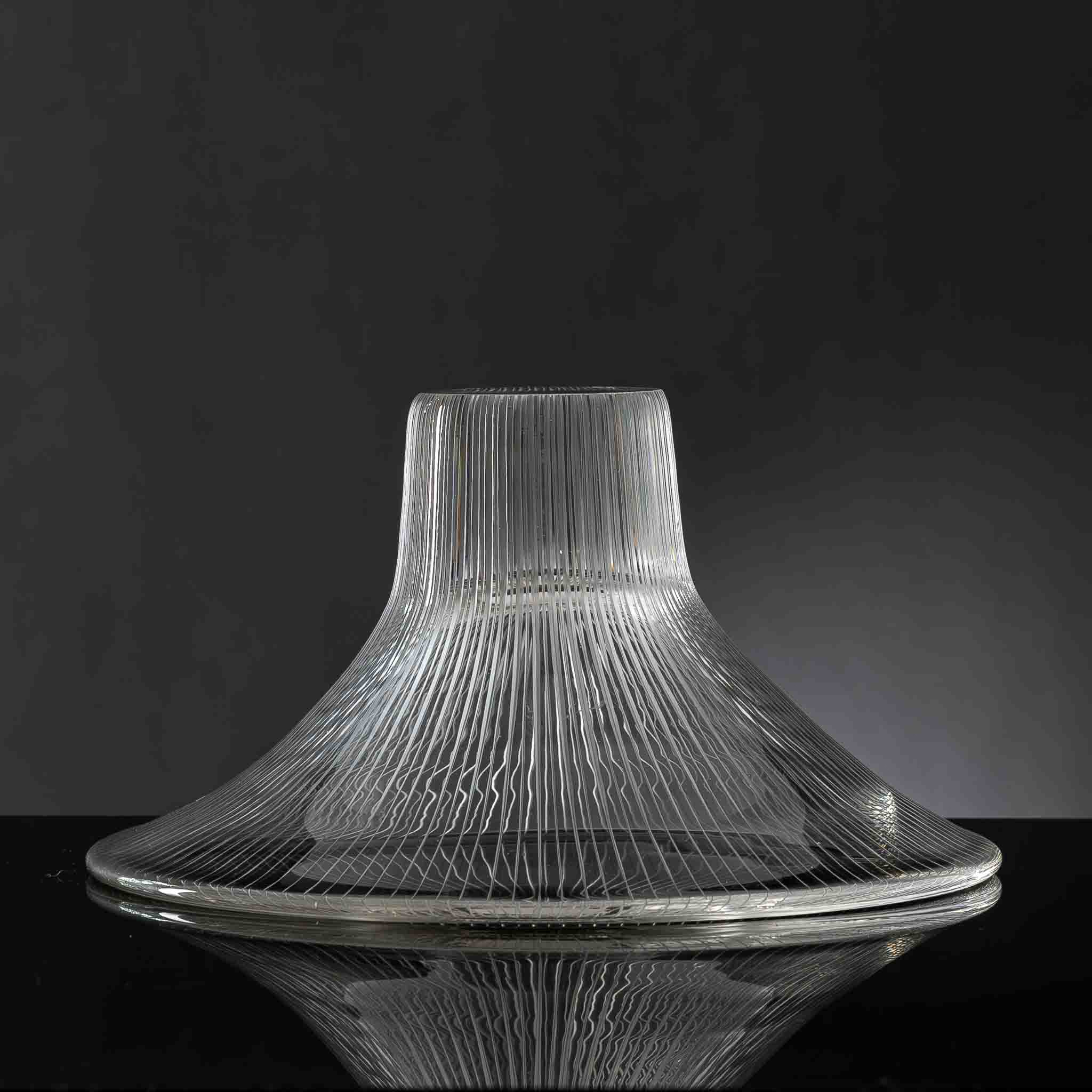 Tapio Wirkkala – Scandinavian Modern, line cut crystal Art-object, model 3138 – Iittala Finland ca 1950