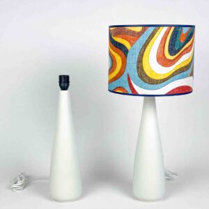 Two stoneware tablelamps with bespoke lampshades - Arabia, Finland between 1964-1972