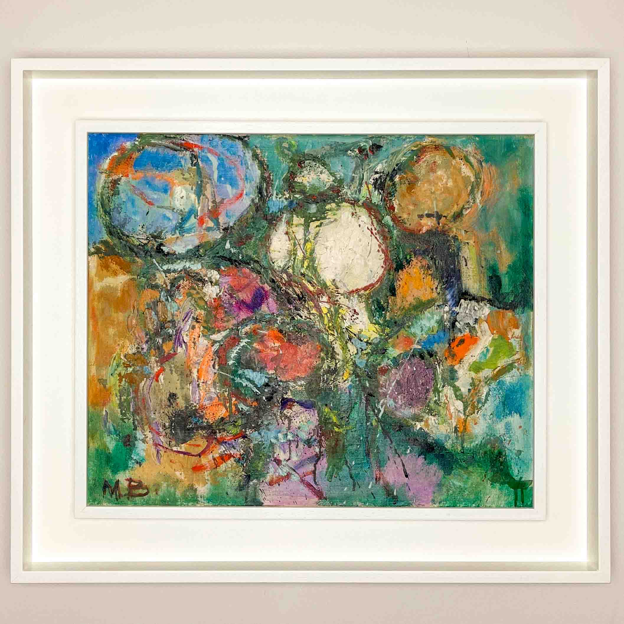 Mogens Balle - Composition (Figures), circa 1965 - oil on canvas, professionally framed