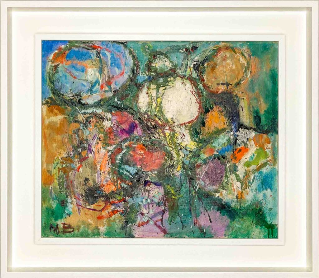 Mogens Balle – Composition (Figures), circa 1965 – oil on canvas, professionally framed